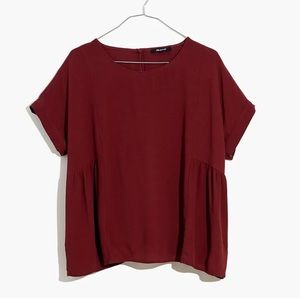 Madewell Cuffed-Sleeve Shirred Top